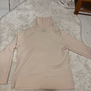 Lands End Cashmere Chic Cream Turtleneck Sweater